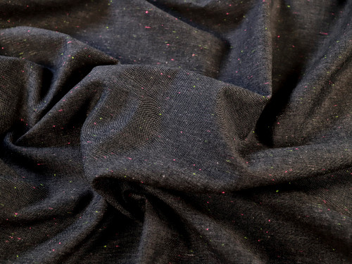 Dressmaking Fabric | Pax Neon Speckle Cotton Lawn - Charcoal | Fabric Godmother
