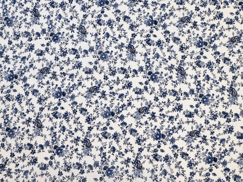 Dressmaking Fabric | Holly Floral 100% Linen - Ivory | Fabric Godmother 