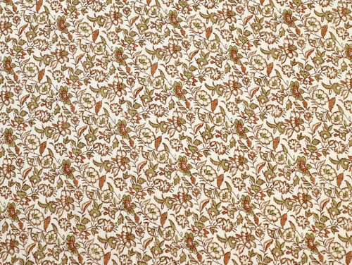 Dressmaking Fabric | Leighton Floral 100% Linen - Ivory & Rust | Fabric Godmother 