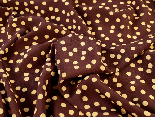 Dressmaking Fabric | Vivian Spot Viscose Crepe - Brown | Fabric Godmother