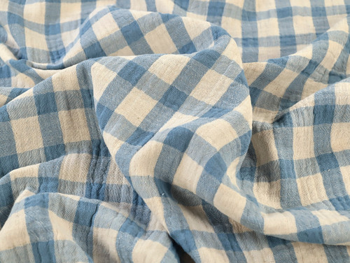 Dressmaking Fabric | Tilde Double Gauze Cotton & Linen - Blue | Fabric Godmother 