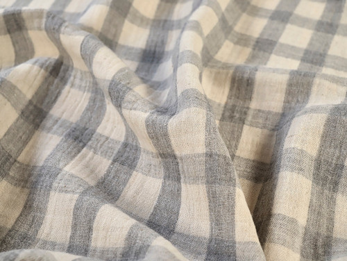 Dressmaking Fabric | Tilde Double Gauze Cotton & Linen - Grey | Fabric Godmother 