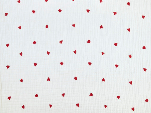 Dressmaking Fabric | Harmony Heart Double Gauze - Ivory | Fabric Godmother 