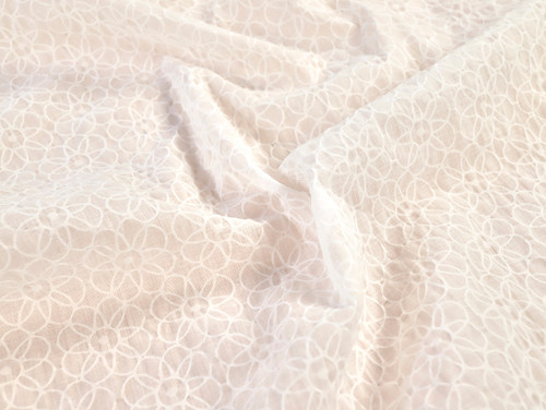 Dressmaking Fabric | Verane Floral Cotton Voile - White | Fabric Godmother 