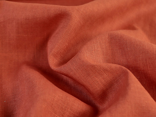 Dressmaking Fabric | Washed 100%  Linen - Clay | Fabric Godmother