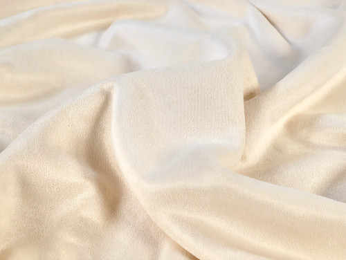 Dressmaking Fabric | Ainsley Faux Suede Sherpa - Ivory | Fabric Godmother 