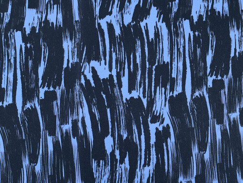 Dressmaking Fabric  | Brush Strokes Stretch Viscose Lawn - Blue  | Fabric Godmother 