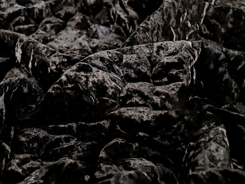 Dressmaking Fabric | Odelle Velour Onion Quilted Puffer - Black | Fabric Godmother 