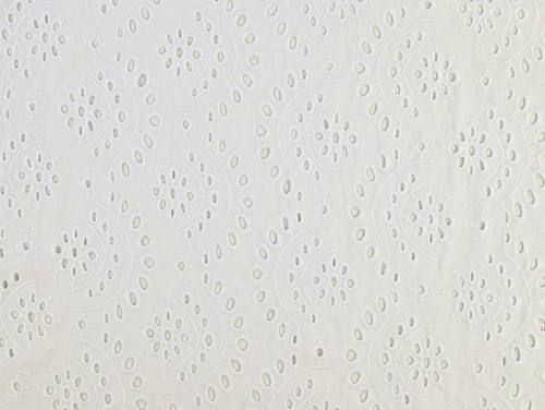 Dressmaking Fabric | Yvaine Cotton Broderie Anglaise - White | Fabric Godmother 