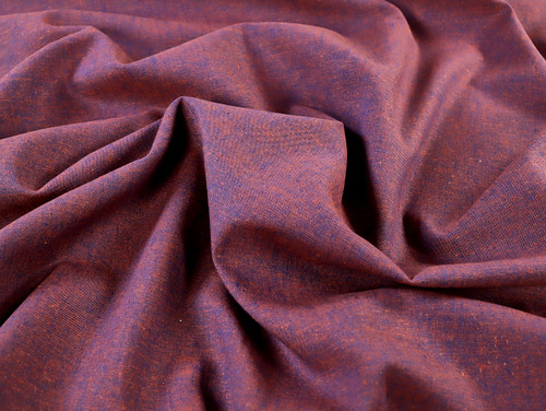 Dressmaking Fabric | Mercer Shot Linen Mix - Cobalt & Rust | Fabric Godmother