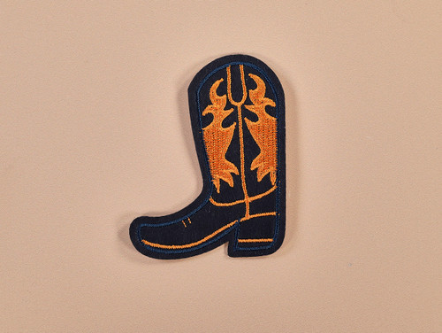 FG | Cowboy Boot Iron-on Patch - Navy | Fabric Godmother