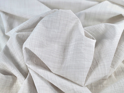 Dressmaking Fabric | Harrison Check Cotton Voile - Ivory | Fabric Godmother 