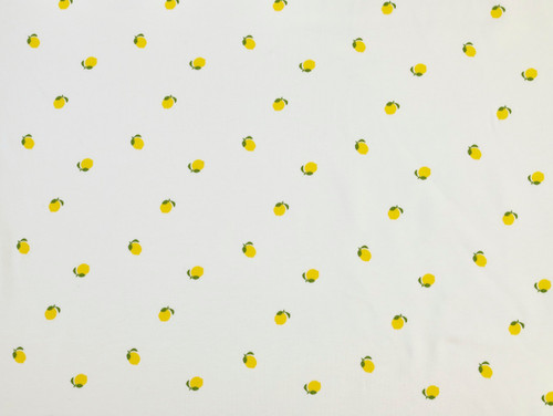 Dressmaking Fabric | Lemon Cotton Jersey - Ivory| Fabric Godmother