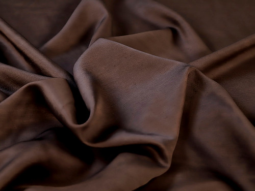 Dressmaking Fabric | Bridgers Viscose Satin - Brown | Fabric Godmother 