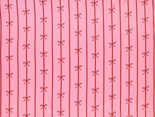 Dressmaking Fabric | Candy Bow Viscose Satin - Pink & Red | Fabric Godmother