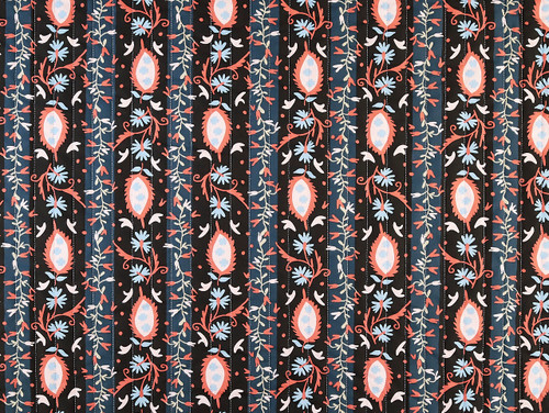 Dressmaking Fabric | Dora Floral Quilted Cotton - Navy| Fabric Godmother 