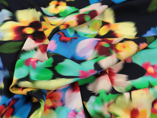 Dressmaking Fabric | Ingrid Floral Viscose Crepe - Multi | Fabric Godmother 