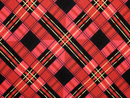 Dressmaking Fabric | Finlay Check Viscose Crepe - Red | Fabric Godmother