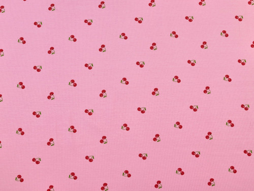 Dressmaking Fabric | Cherry Cotton Jersey - Pink | Fabric Godmother