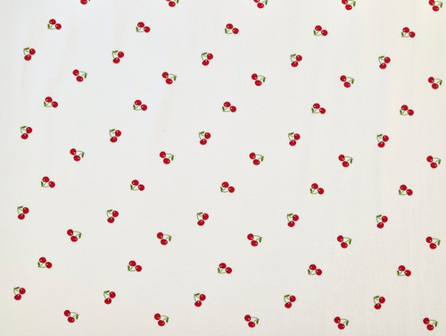 Dressmaking Fabric | Cherry Cotton Jersey - Ivory | Fabric Godmother