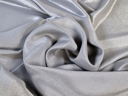 Dressmaking Fabric | Tandie Metallic Viscose Voile - Silver | Fabric Godmother