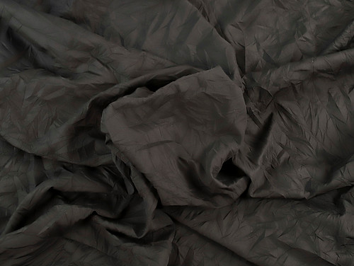 Dressmaking Fabric | Angelina Crinkle Taffeta - Black | Fabric Godmother