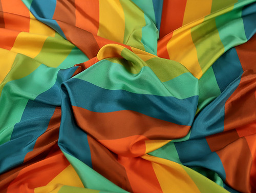 Dressmaking Fabric | Sandra Stripe Silk Twill - Multi | Fabric Godmother