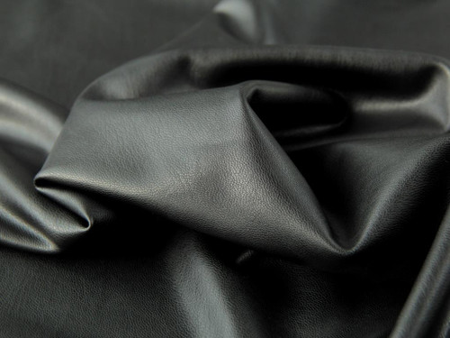 Dressmaking Fabric | Soft Stretch Vegan Leather - Black | Fabric Godmother