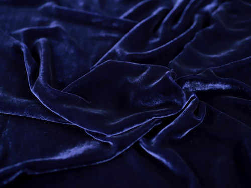 (90cm) Judith Luxury Silk & Viscose Velvet - Indigo
