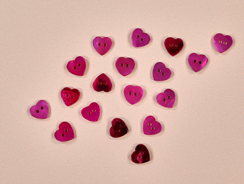 Haberdashery | Shell Heart Button - 12mm - Pink | Fabric Godmother