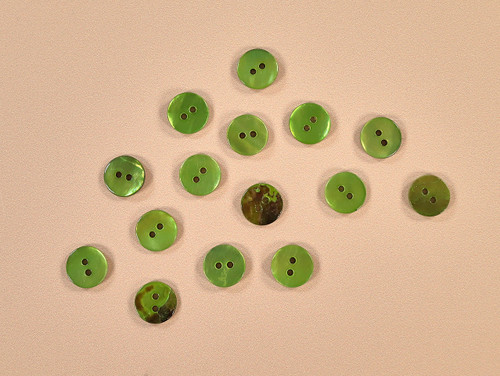 Haberdashery | Shell Button - 11mm - Green | Fabric Godmother