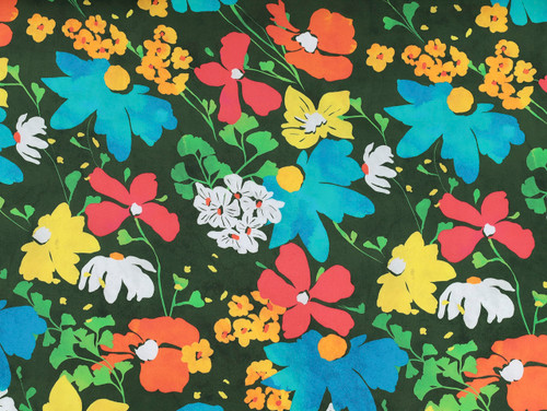 Dressmaking Fabric | Paige Floral Viscose Twill - Green | Fabric Godmother