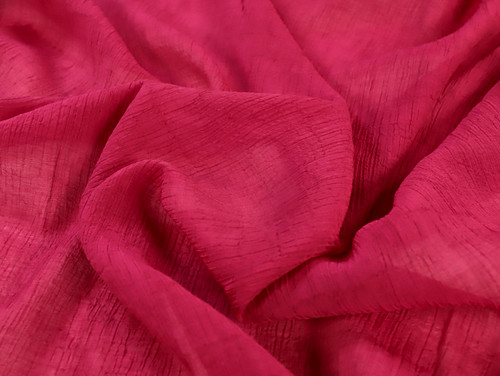 Dressmaking Fabric | Moe Crinkle Viscose Crepe - Raspberry | Fabric Godmother 