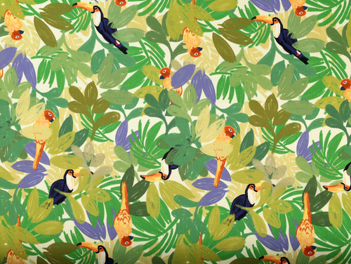 Dressmaking Fabric | Birds of Paradise Viscose Crepe - Green | Fabric Godmother 