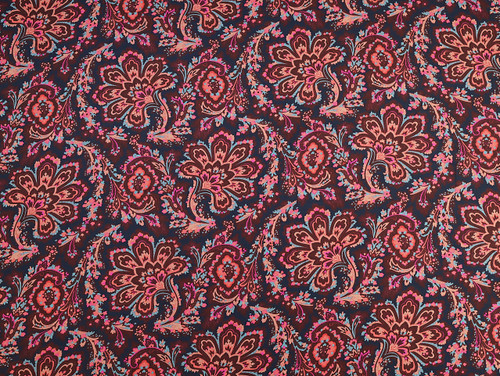 Dressmaking Fabric | Joelle Paisley Viscose Crepe - Navy | Fabric Godmother
