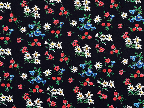 Dressmaking Fabric | Adeline Floral Viscose Crepe - Black | Fabric Godmother