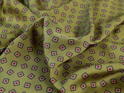 Dressmaking Fabric | Leonidas Abstract Lining - Olive | Fabric Godmother