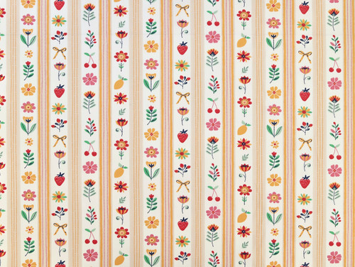 Dressmaking Fabric | Meadow Stripe Cotton Poplin - Ivory | Fabric Godmother