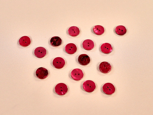 Haberdashery | Shell Button - 12mm - Raspberry | Fabric Godmother