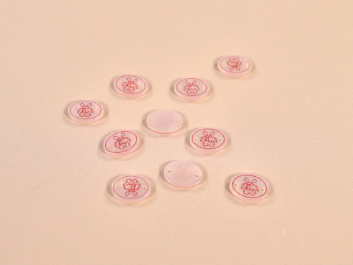 Haby | Cherry Resin Garment Label - Pink | Fabric Godmother