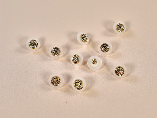Haberdashery | Gold Rose Shank Button - 16mm | Fabric Godmother