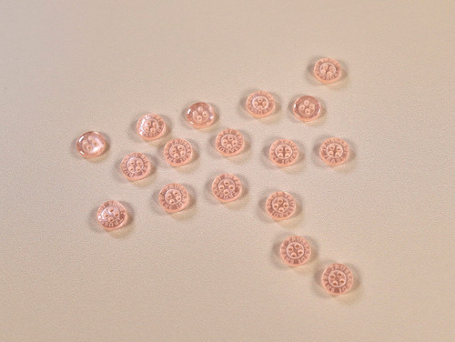 Haberdashery | Engraved Button - 11mm - Pink | Fabric Godmother
