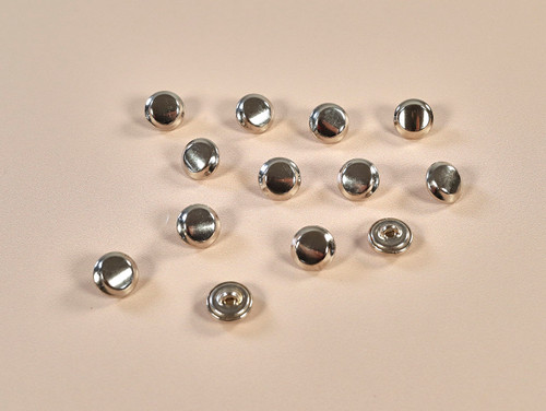 Haby| Metal Half Ball Button - 10mm - Silver | Fabric Godmother