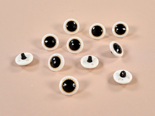 Haberdashery | Golden Shank Button - 16mm - White | Fabric Godmother