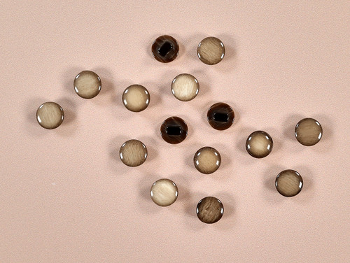 Haby| Textured Shank Button - 12mm - Brown | Fabric Godmother