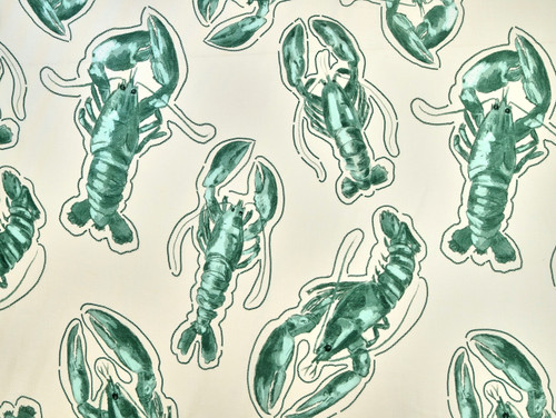 Dressmaking Fabric | Lobster 100% Linen - Ivory & Green | Fabric Godmother