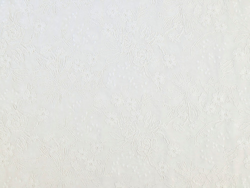 Dressmaking Fabric | Eileen Floral Embroidered Cotton Voile - White | Fabric Godmother 