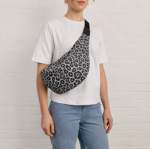 Sewing Kits |The Bestie Bag Kit - Ace Animal Print Denim - Grey | Fabric Godmother