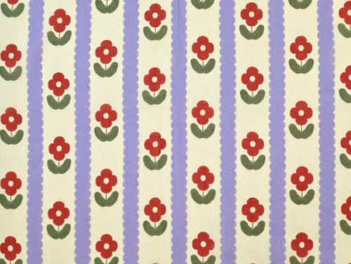 Dressmaking Fabric | Hilda Floral Stripe Cotton - Cream | Fabric Godmother