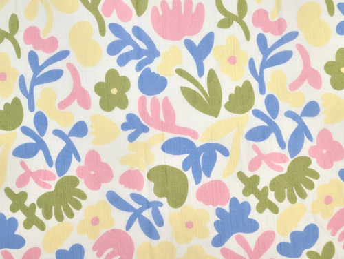Dressmaking Fabric | Ruth Floral  Cotton - Cream | Fabric Godmother